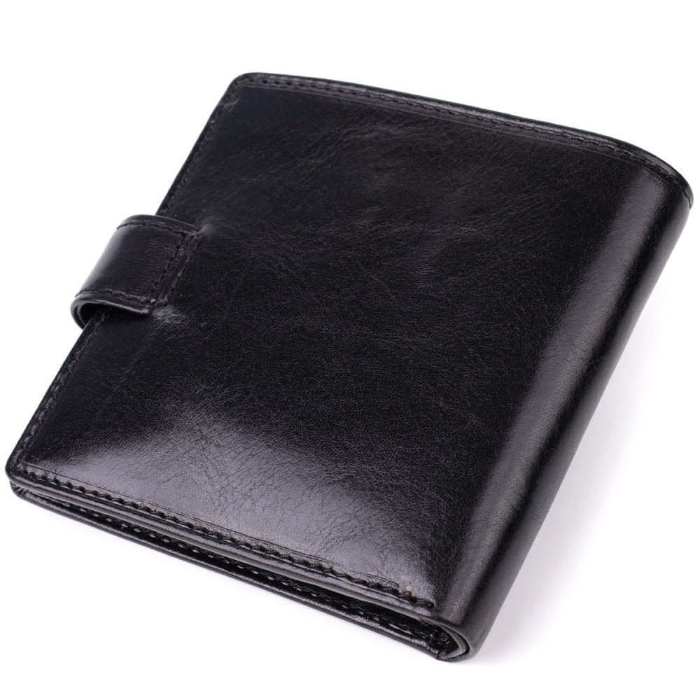 Стильный кошелек унисекс из глянцевой натуральной кожи Tony Perotti 20885_1 (1256 nero) Черный Киев - изображение 2