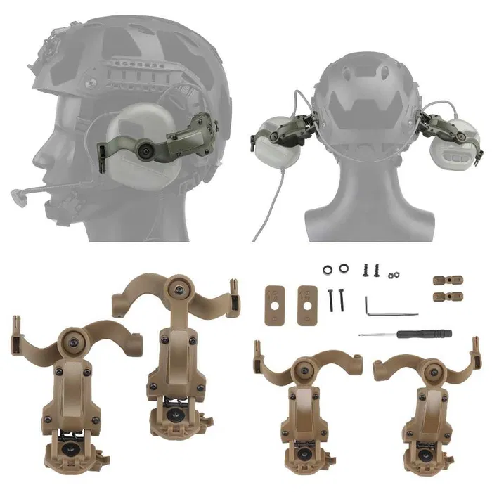 Універсальний адаптер для кріплення активної гарнітури на рейки шолома OPS Core Пісочний Вінниця - фото 4