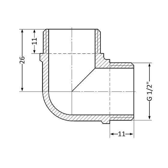 Угол Thermo Alliance Standart 1/2