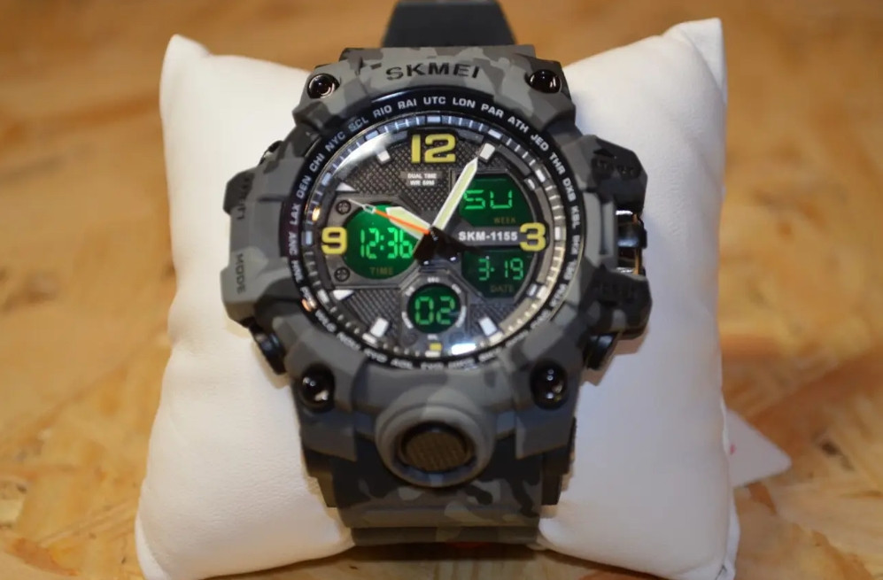 Чоловічий годинник Skmei Hamlet 1155 Сірий камуфляж Вінниця - фото 6