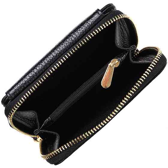 Стильный женский кошелек с вместительной монетницей на молнии из натуральной кожи Черный (Tony Bellucci) Киев