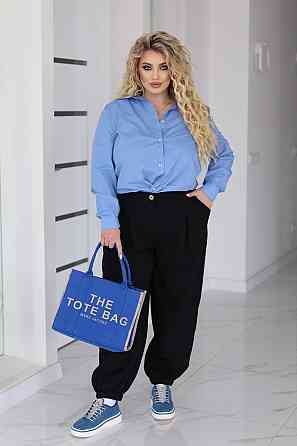 Жіночі широкі штани джогери "Flavio" | Батал Чорний, 50-52 Київ