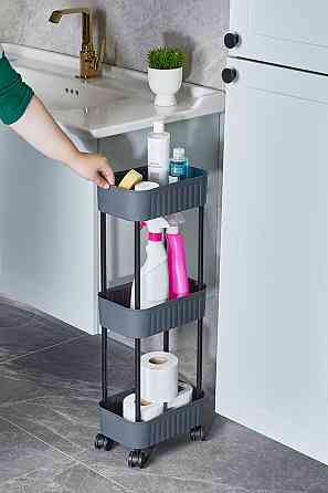 Этажерка 3-х ярусная Violet House 6020 Honeycomb GREY 17х27х73 см (7040716) Киев