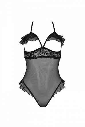 Эротическое боди Passion DOLLY BODY, XXL/XXXL, black, с открытыми чашками Sex Aura Киев