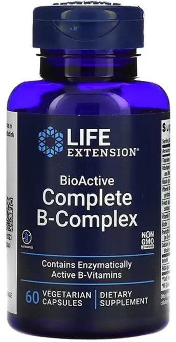 В-комплекс витаминов Life Extension BioActive B-Complex 60 вег капс Киев - изображение 1