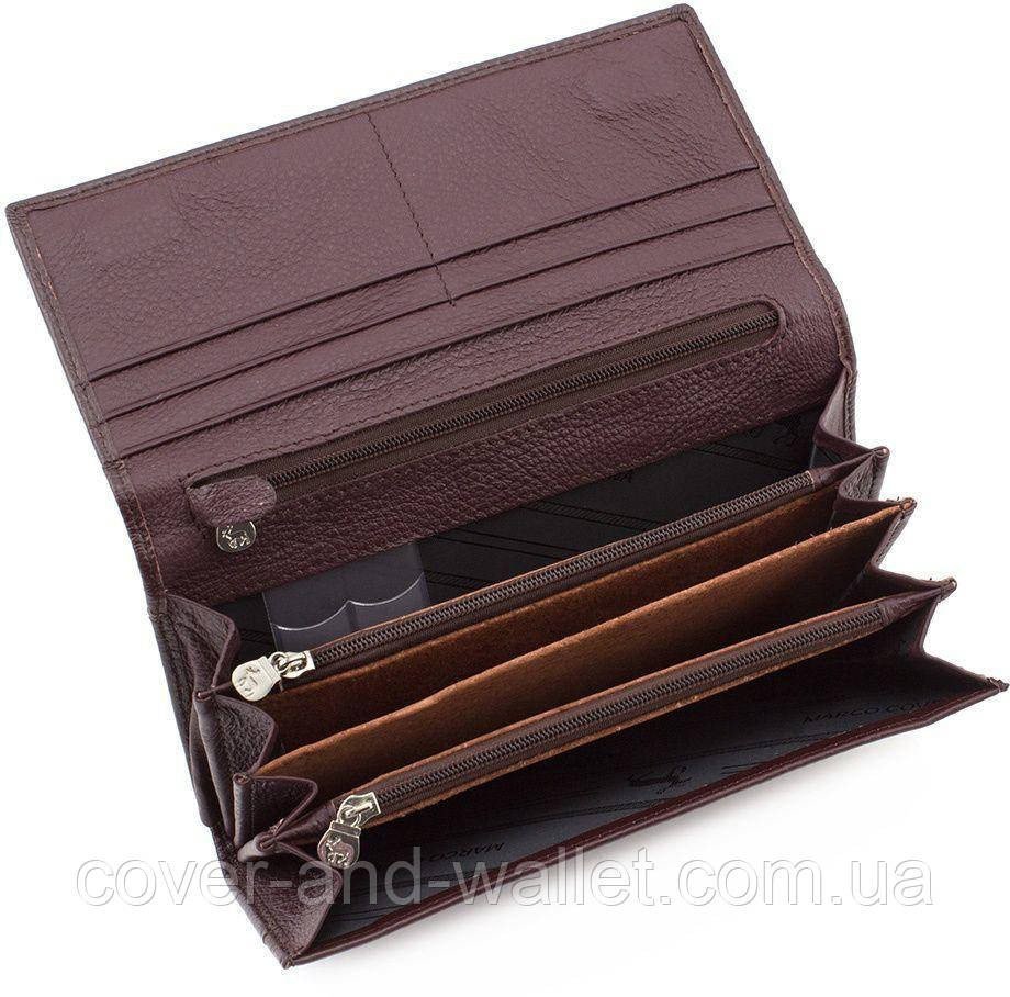 Женский кожаный кошелек на магнитной фиксации пудрового цвета Marco Coverna Фиолетовый Киев - изображение 8
