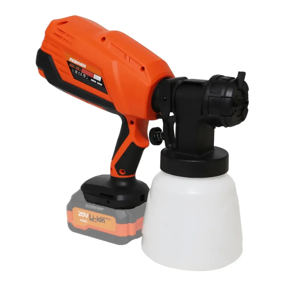 КраскопультФарбопульт на акумул на аккумуляторе Rebiner RSA-20Li, Аккумуляторный краскопульт Без АКБ и ЗУ,Фарбопульт пульверизатор Львов - изображение 4