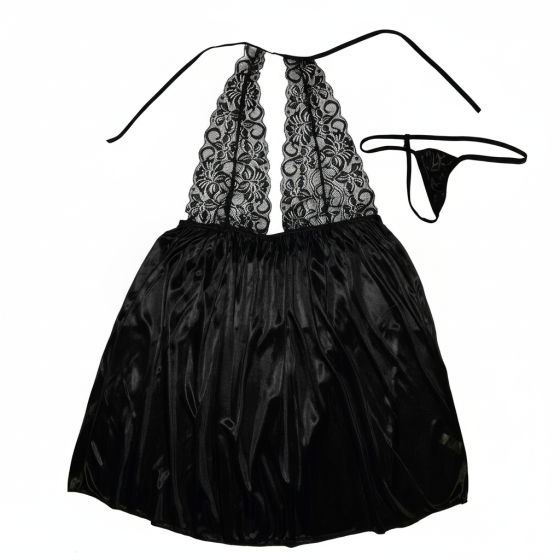 Чорний еротичний комплект великого розміру зі стрингами XL-XXL (50) Чорний Вінниця