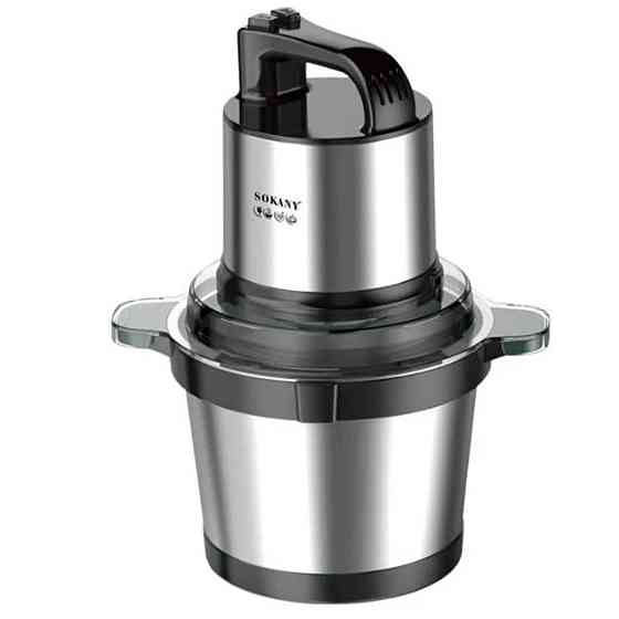 Чопер подрібнювач з чашею 3,5 літри м'ясорізка 4 леза нержавіюча сталь м'ясорубка Sokany SK-7028 Коломыя