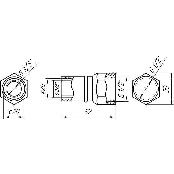 Муфта із внутрішньою різьбою прес APE ITALY AP 102 1/2″х20 Луцк