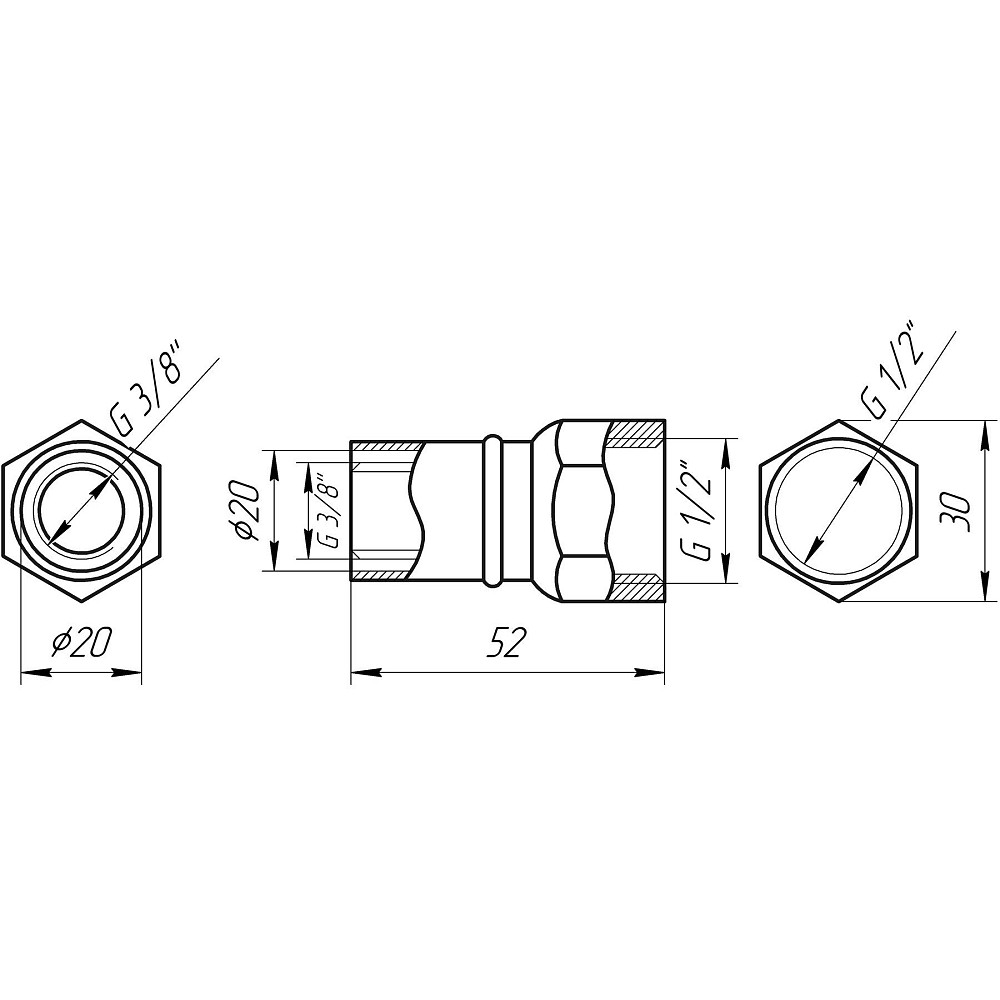 Муфта із внутрішньою різьбою прес APE ITALY AP 102 1/2″х20 Луцк - изображение 3