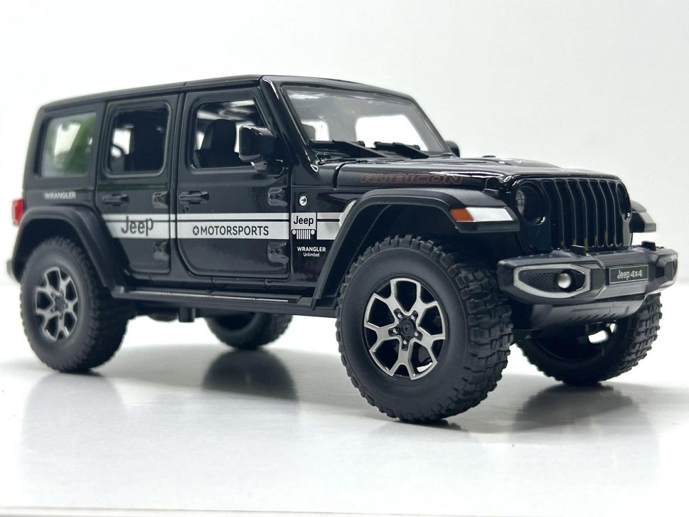 Машина Автосвіт Jeep vlanger інерційна відчиняються двері капот багажник 21см Чорна (AP-1979) Чернигов - изображение 5