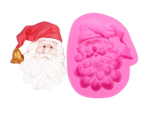 Молд силиконовый Дед Мороз 82 на 69 мм розовый Киев - изображение 1