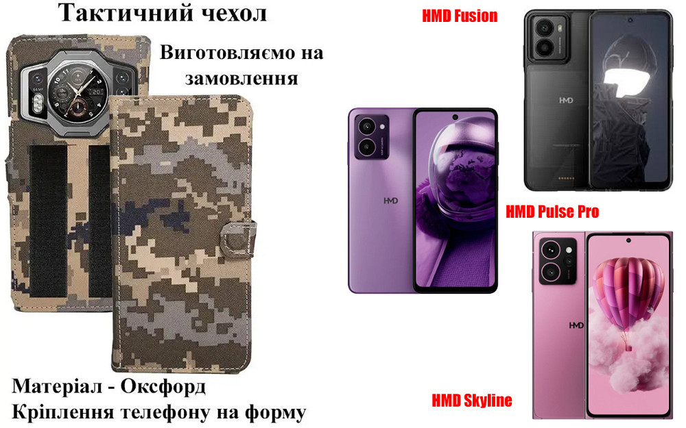 Тактический чехол для Doogee S61, S61 Pro, крепится к снаряжению на липучке Киев - изображение 1