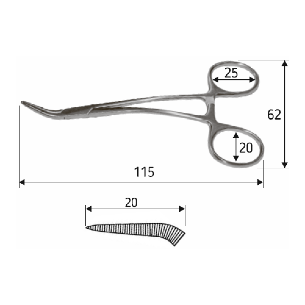 Затискач (корнцанг) Peet 11,5 см J-16-148 Дніпро - фото 2