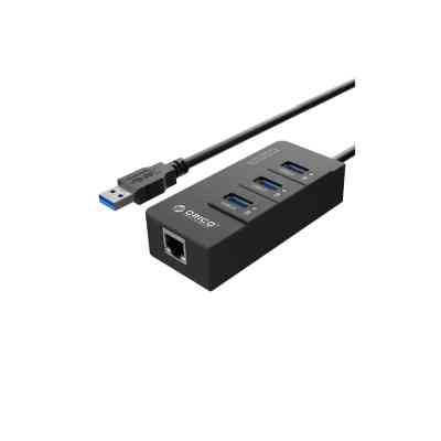 Концентратор Orico USB 3.0 3 port + RJ45 (HR01-U3-V1-BK-BP) (CA912742) Винница