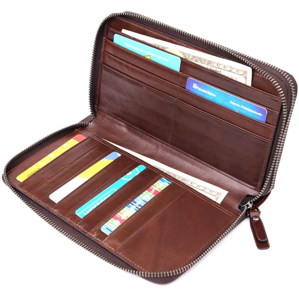 Чоловічий клатч із натуральної шкіри Vintage 23064 Коричневий Київ - фото 4