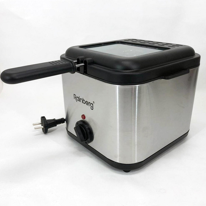Фритюрниця для дому Rainberg RB-2219 з терморегулятором та знімною чашею електрофритюрниця XO-276 міні фритюрниця Київ - фото 7