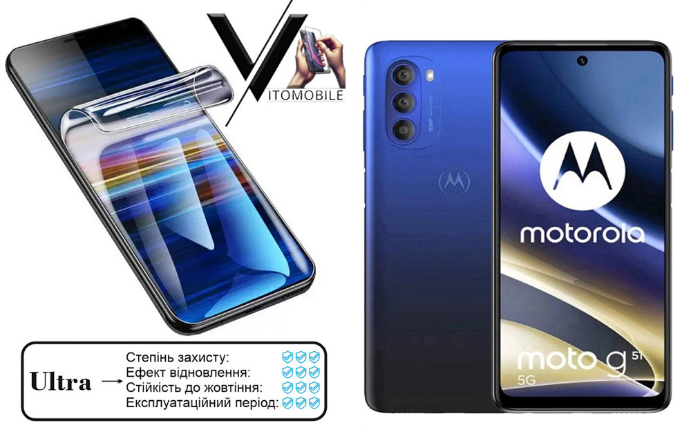 Полиуретановая пленка Ultra для Motorola Moto G51 5G – минимальная толщина, максимальная защита! Киев - изображение 1