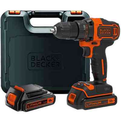 Шуруповерт Black&amp;Decker 18 В, 1.5Ah, 40 Нм, 360-1400 об/хв, кейс (BDCDD186KB) Вінниця
