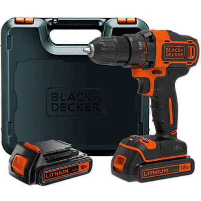 Шуруповерт Black&amp;Decker 18 В, 1.5Ah, 40 Нм, 360-1400 об/хв, кейс (BDCDD186KB) Вінниця - фото 1