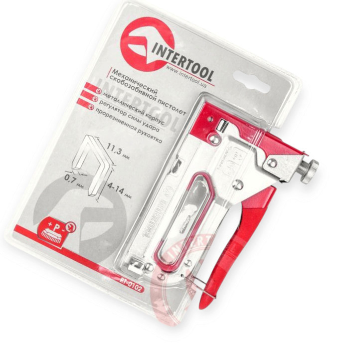 Степлер будівельний під скобу 4-14мм червоний Мукачево - фото 1