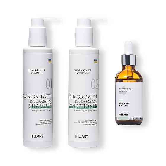Шампунь та сироватка для волосся MULTI-ACTIVE HOP CONES + Кондиціонер для росту волосся Київ