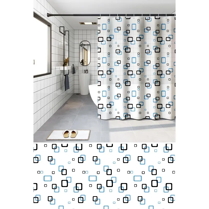 Шторка для ванной Zerix SCP-002-180x180 из PEVA (полиэтиленвинилацетата) (Узор 