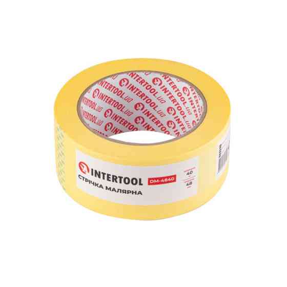 Лента малярная 48мм, 40м, желтая INTERTOOL DM-4840 Киев
