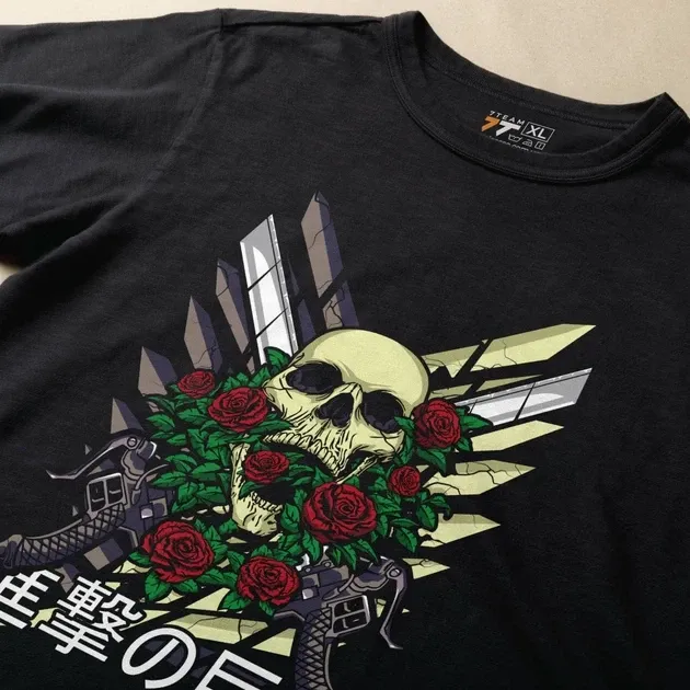 Футболка чоловіча з  принтом Атака титанов Череп Розмір 48 Anime0140 Дніпро - фото 4