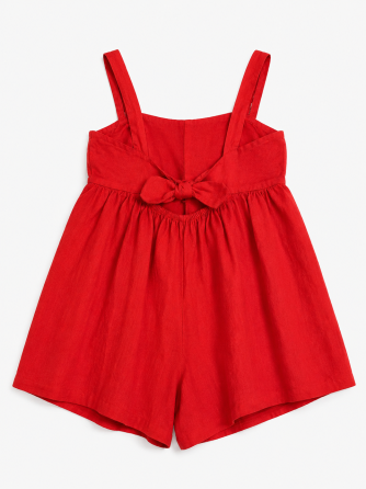 Детский красный комбинезон ZARA для девочки с бантом, хлопковый, 10 лет / 140 см Киев