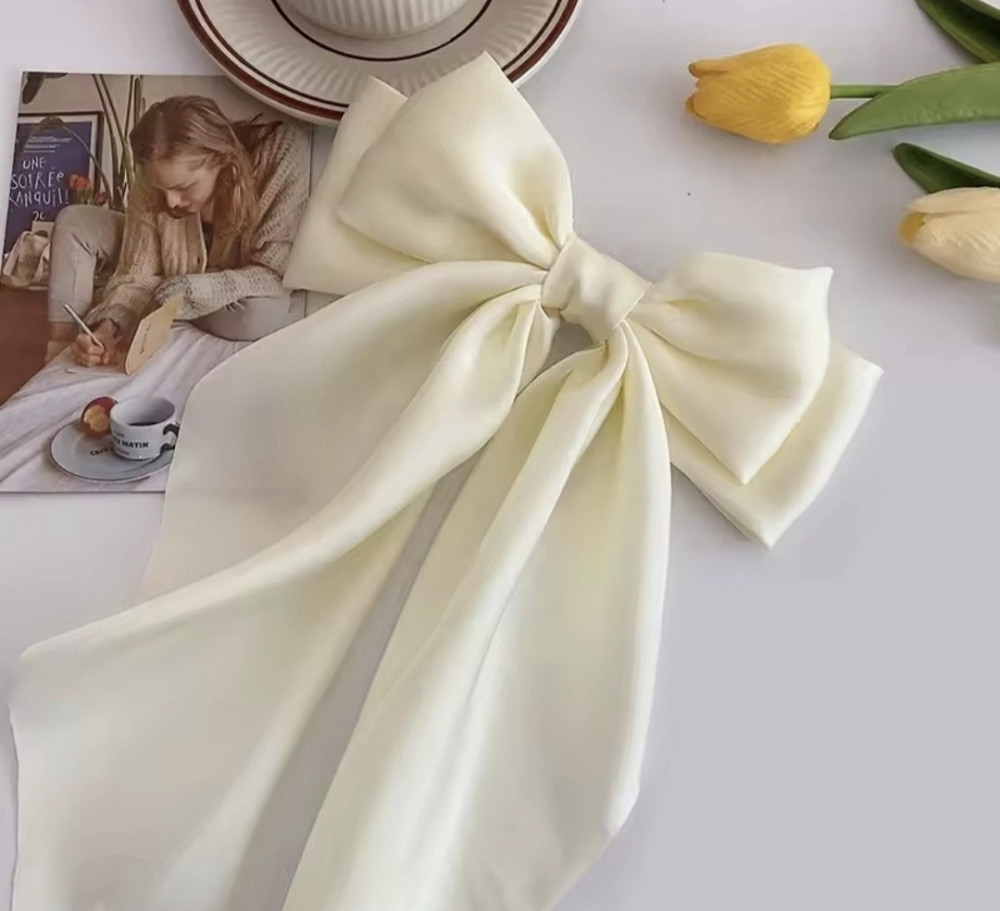 Заколка-автомат "Бант" 18х35 см Молочний Сміла - фото 9