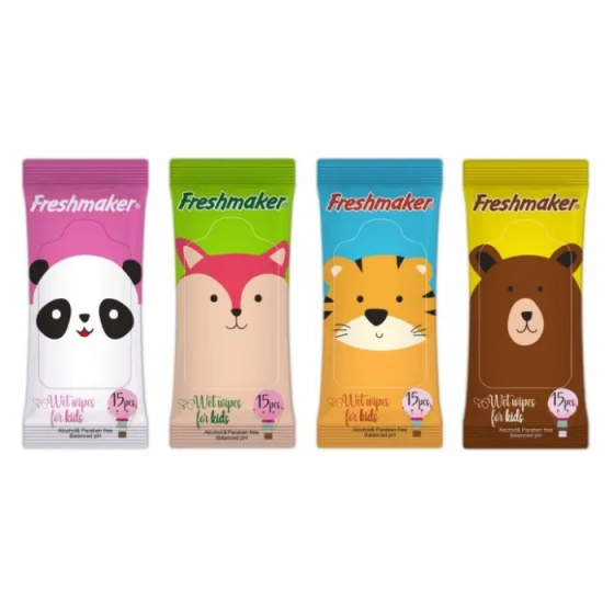 Серветки вологі Freshmaker KIDS, 15 шт Гостомель
