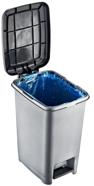 Відро з педаллю 15л вузьке "ELIF" сіре Харків - фото 2