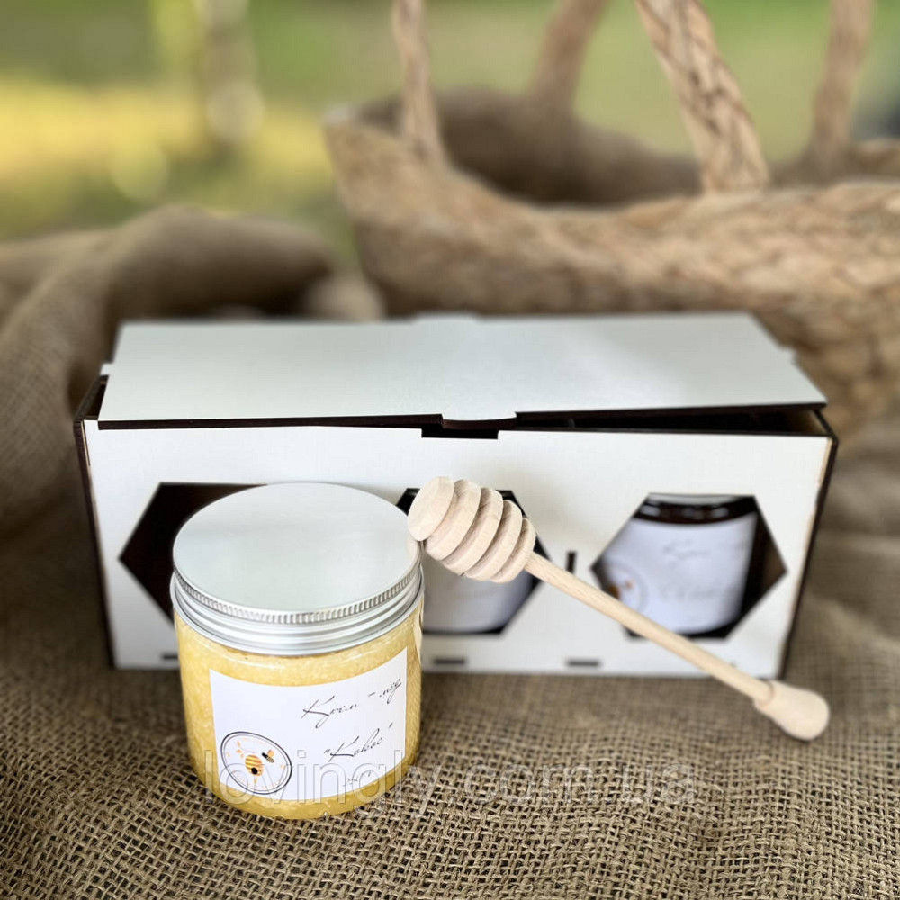 Медовий подарунковий бокс з натуральним медом, 3 смаки по 200 мл. Ірпінь - фото 2