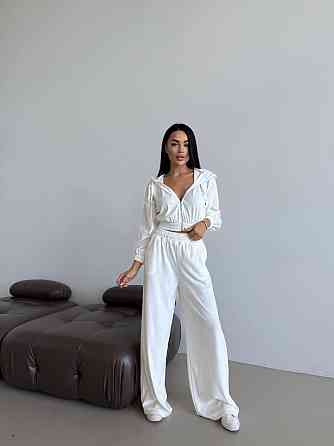 Жіночий прогулянковий оверсайз костюм двійка: кофта і штани турецький велюр Одеса