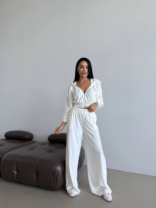 Жіночий прогулянковий оверсайз костюм двійка: кофта і штани турецький велюр Одеса - фото 4