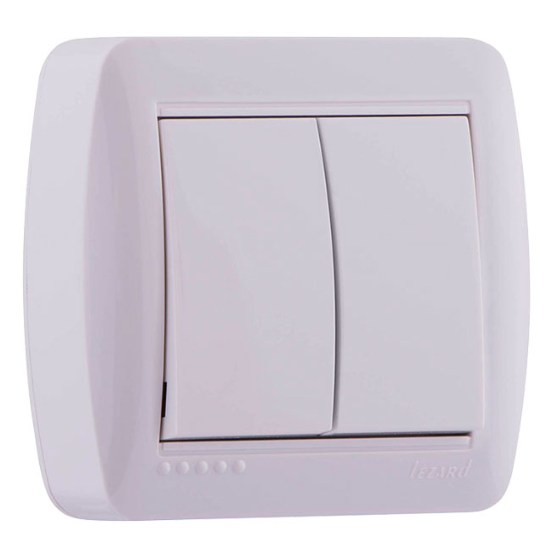 DEMET білий Вимикач зовнішній 2кл Лезард Житомир