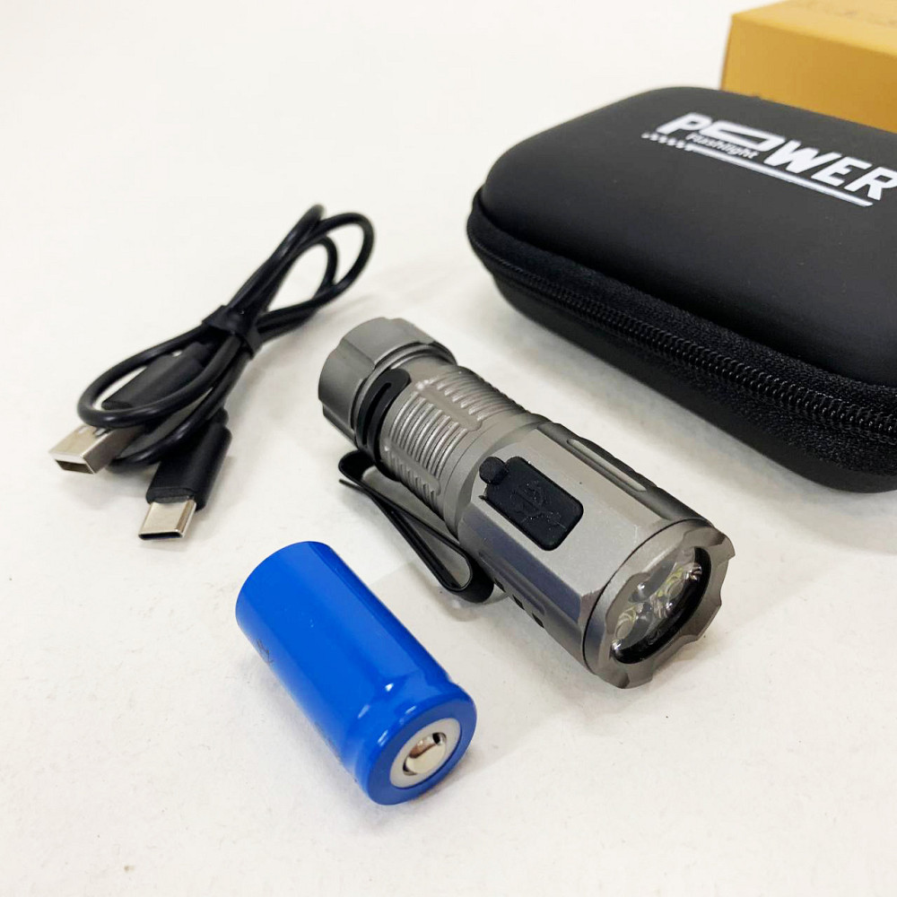 Мощный аккумуляторный лед фонарик, Фонарик на все случаи, Оригинальный ручной фонарь HI-35 Львов - изображение 8