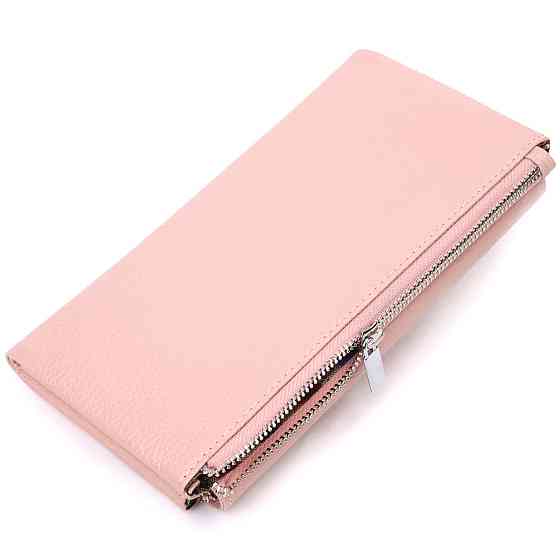 Вместительный женский кошелек из натуральной кожи KARYA 21358 Розовый Киев