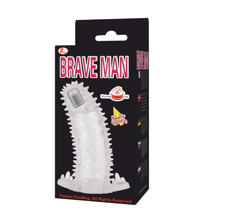 Насадка на член - Brave Man Vibrating Penis Sleeve Clear Sex Aura Київ - фото 4