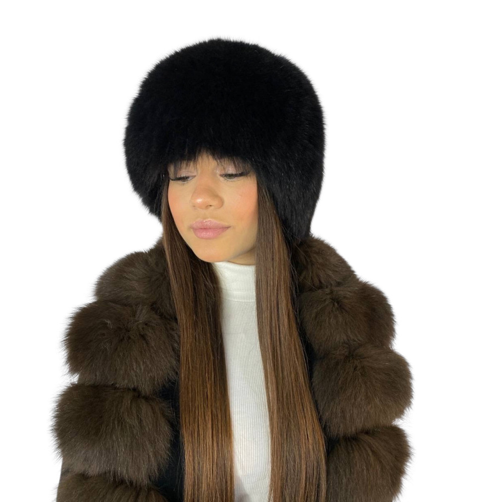 Шапка меховая женская песцовая сноп Анастасия Черный Харьков - изображение 8