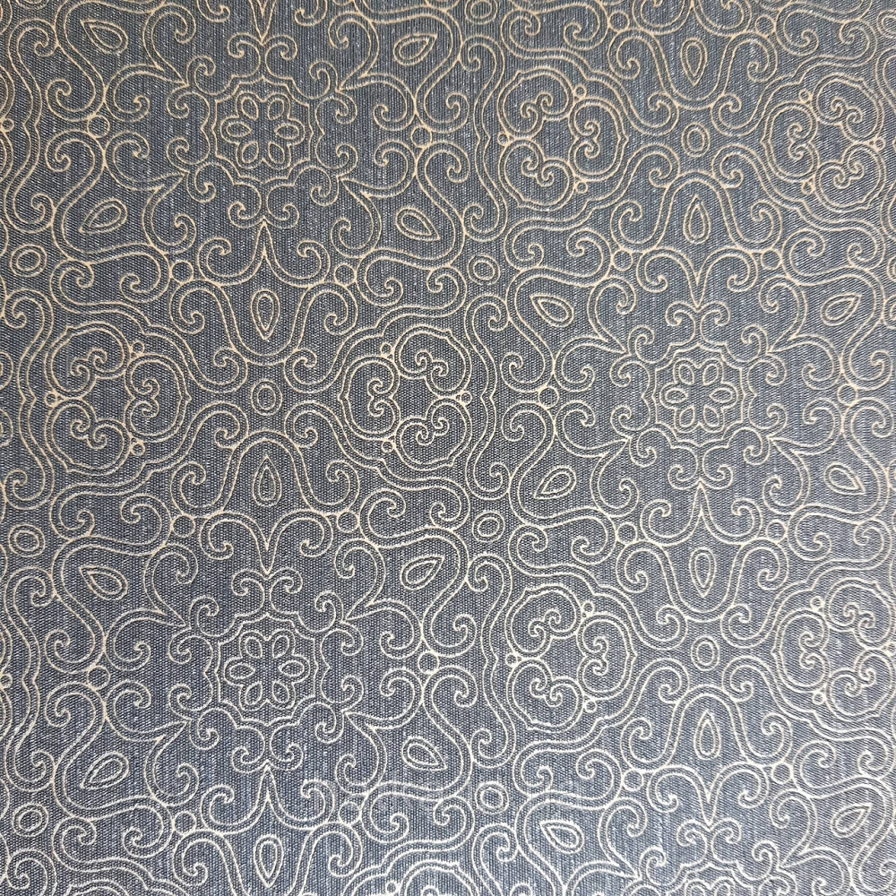 Шпалери метрові вінілові на флізелін Villa Marburg Lombardi вензелі завитки східний малюнок чорний з золотом Київ - фото 4