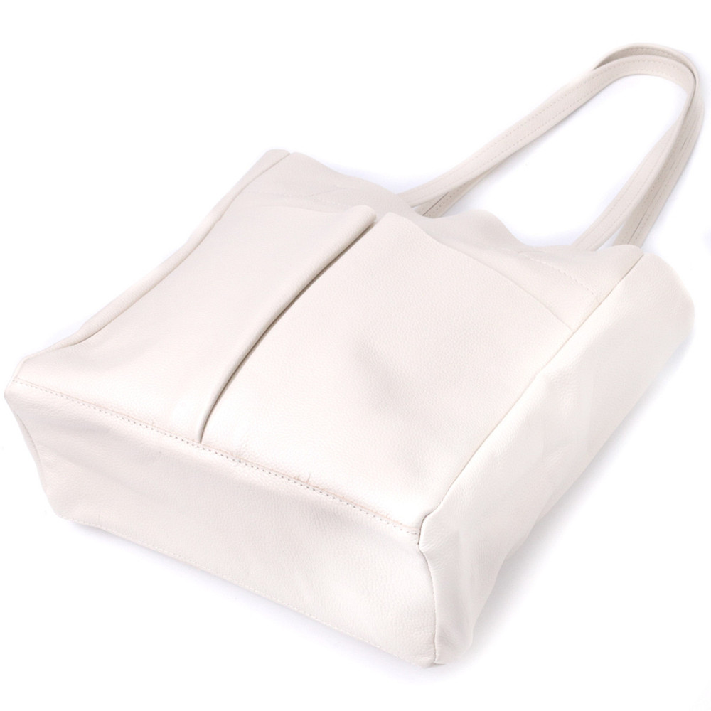 Містка сумка-шоппер з натуральної шкіри Shvigel 22843 Бежева Київ - фото 8