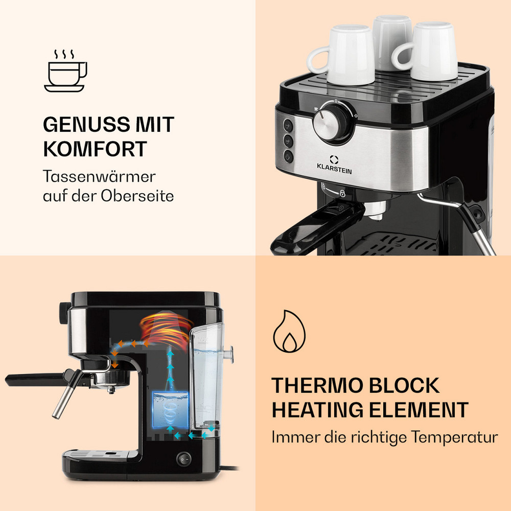 Еспресо-машина BellaVita Espresso 20 барів 1575 Вт 900 мл Підігрівання чашок (Німеччина, читати опис) Рівне - фото 3