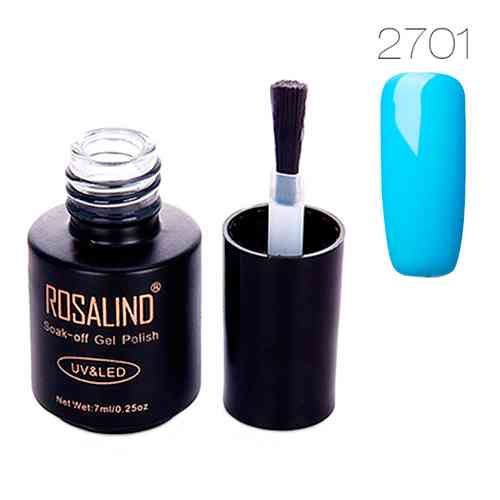 Гель-лак для нігтів манікюру 7мл Rosalind, шелак, 2701 блакитний Вінниця
