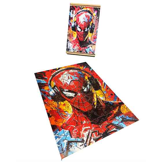 Фігурний пазл з дерева "Людина-павук" PZ003-A3W-AC 180-250 деталей, А3 з мішечком і стрічкою Вінниця