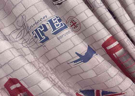 Комплект готових штор VR-Textil Фотоштори Лондон № 913ш Різнобарвний 150х270 см 2 шт (30-038) Київ