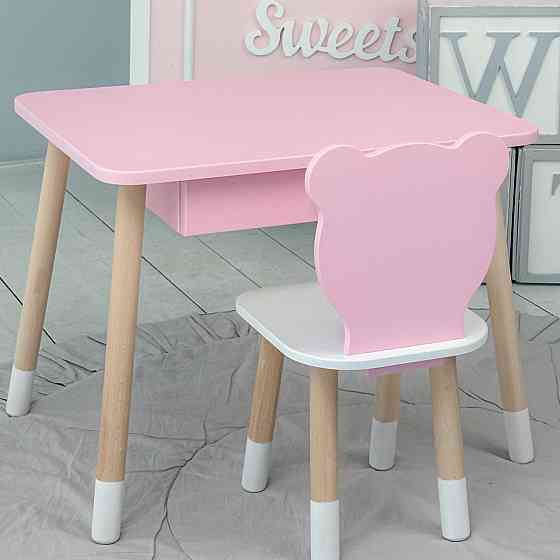 Розовий стіл зі стільчиком для дитячої кімнати Киев
