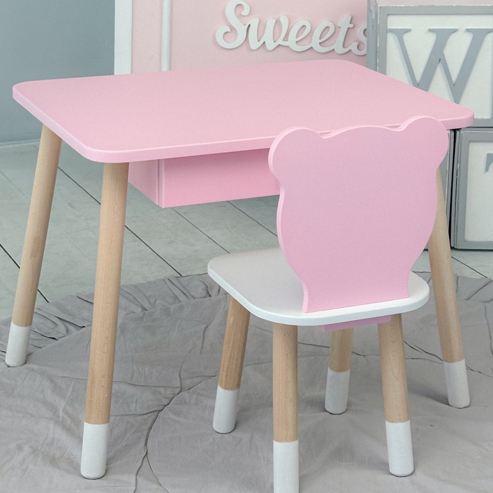 Розовий стіл зі стільчиком для дитячої кімнати Киев - изображение 4